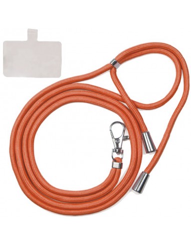 Cordón colgante universal con tarjeta para smartphone naranja