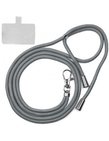 Cordón colgante universal con tarjeta para smartphone gris