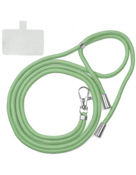 Cordón colgante universal con tarjeta para smartphone verde pistacho