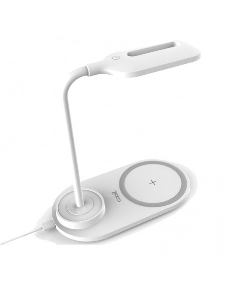 Lámpara LED + Base de carga inalámbrica Qi COOL blanca