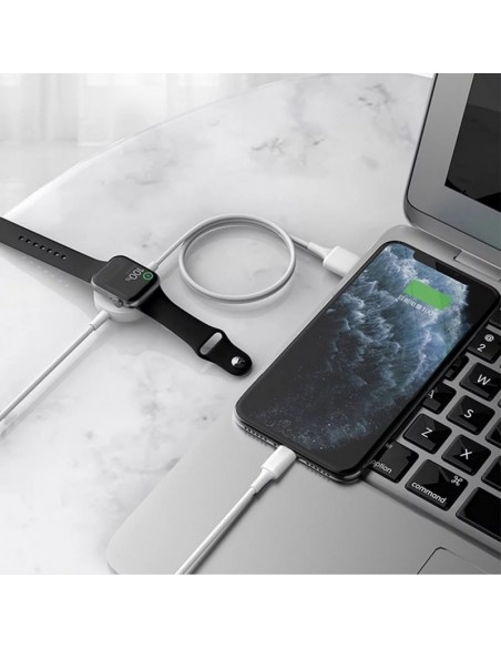 Cable USB 2 en 1 magnético para Apple Watch + Cable lightning para iPhone / iPad 1 metro