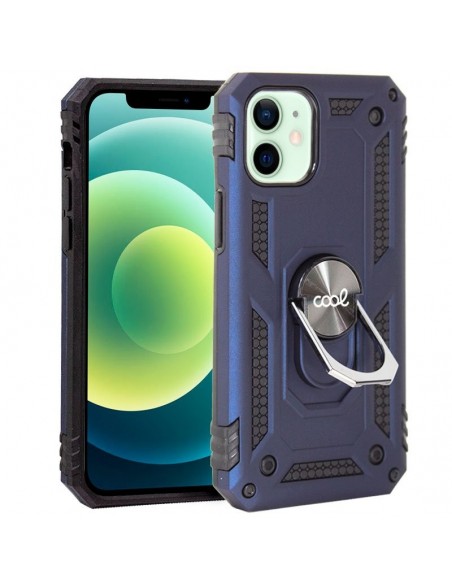 Carcasa reforzada cama TPU iPhone 12 / 12 Pro anilla azul