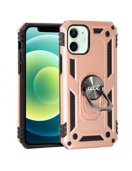 Carcasa reforzada cama TPU iPhone 12 / 12 Pro anilla rosa cobre