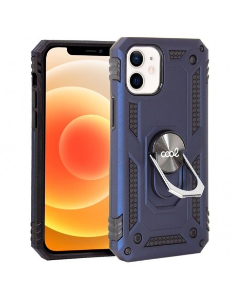 Carcasa reforzada cama TPU iPhone 12 mini anilla azul