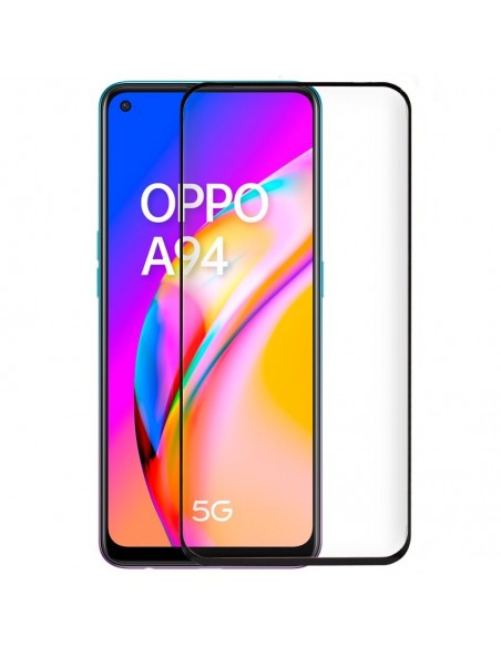 Protector pantalla vidrio templado Oppo A94 5G negro (Pegado total 3D)