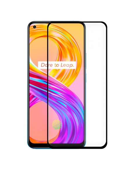 Protector pantalla vidrio templado Realme 8 Pro negro (Pegado total 3D)