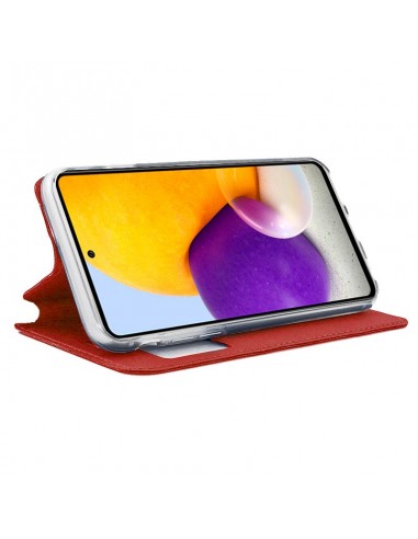 Funda libro soporte TPU Samsung A725 Galaxy A72 roja