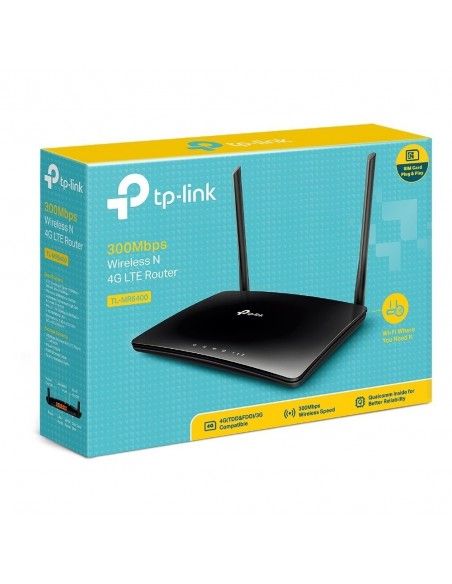 Router MiFi 4G LTE TP-Link TL-MR6400 N300 negro