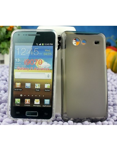 Funda gel TPU mate Samsung Galaxy S Advance (i9070) gris humo