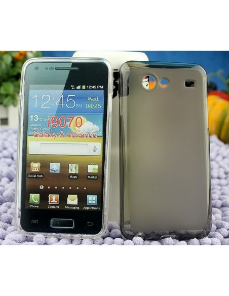 Funda gel TPU mate Samsung Galaxy S Advance (i9070) gris humo