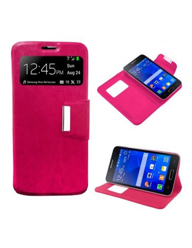 Funda libro soporte Samsung Galaxy Core 2 rosa