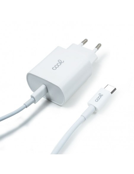 Cargador de red toma tipo C PD + cable tipo C de 1,2 metros (20W)