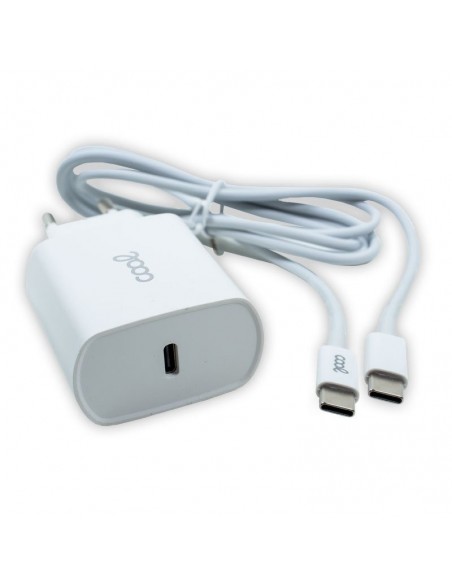 Cargador de red toma tipo C PD + cable tipo C de 1,2 metros (20W)