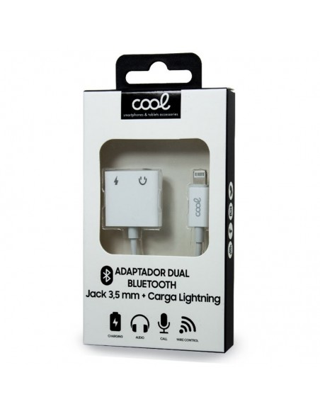 Adaptador dual Bluetooth Jack 3,5 mm + carga lightning