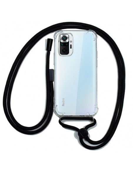 Carcasa TPU transparente Redmi Note 10 / Note 10s / Poco M5s cordón negra