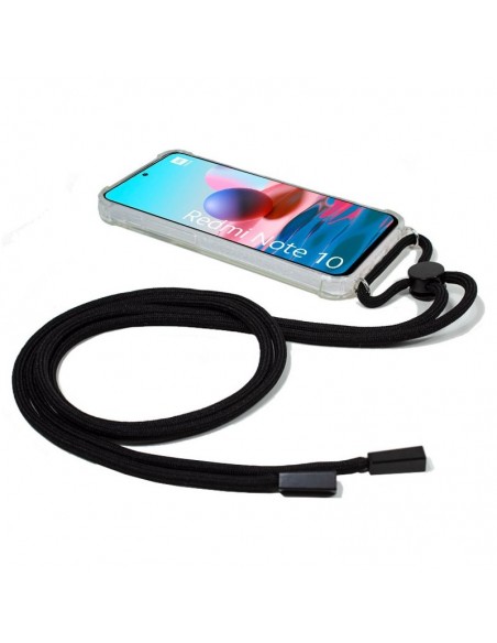 Carcasa TPU transparente Redmi Note 10 / Note 10s / Poco M5s cordón negra