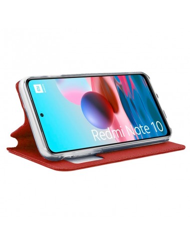 Funda libro soporte TPU Xiaomi Redmi Note 10 / Note 10S roja