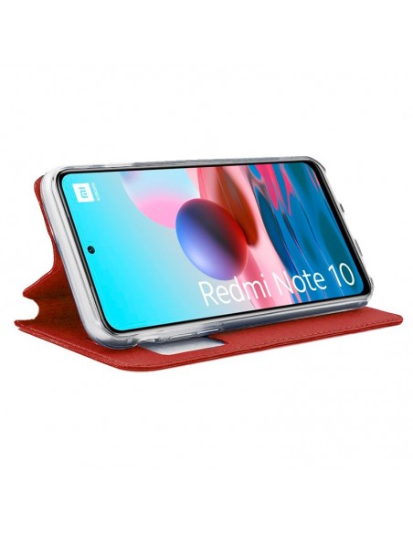 Funda libro soporte TPU Xiaomi Redmi Note 10 / Note 10S roja