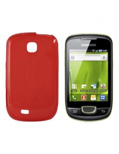 Funda gel TPU brillo Samsung Galaxy Mini S5570 roja