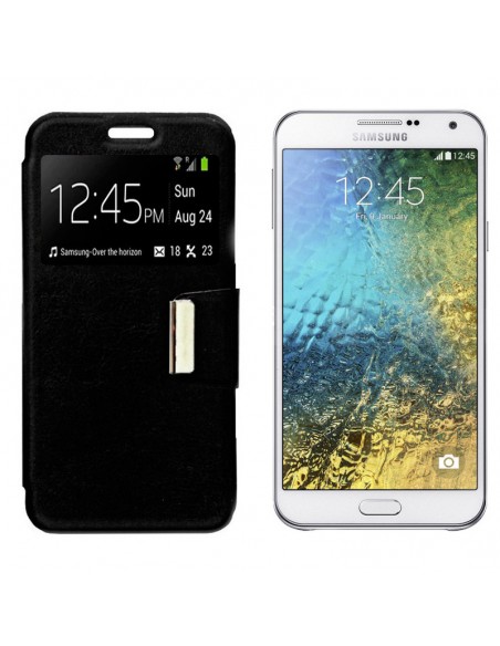 Funda libro soporte TPU Samsung Galaxy E7 negra