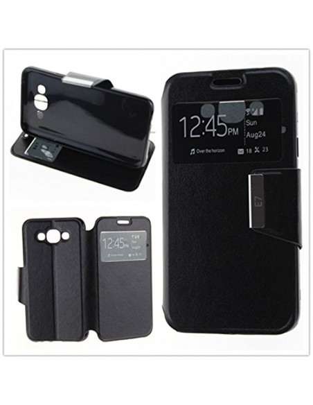 Funda libro soporte TPU Samsung Galaxy E7 negra