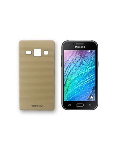 Carcasa cama TPU Samsung Galaxy J1 (J100) YouYou rayas dorada