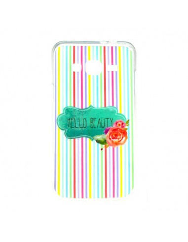 Carcasa TPU Samsung J300 / J320 Galaxy J3 (2016) diseño Hello Beauty rayas verticales