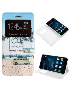 Funda libro soporte TPU Huawei P9 diseño Levantarse es Obligatorio