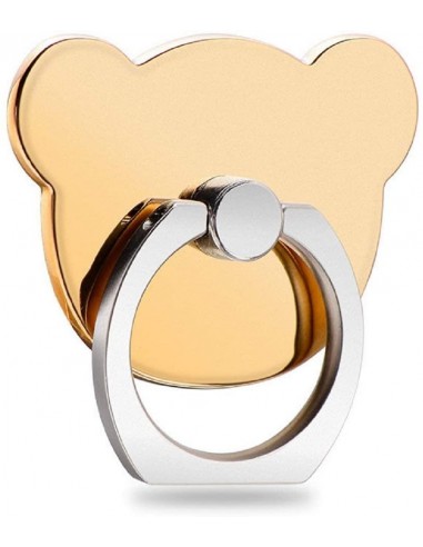 Soporte anillo adhesivo oso dorado