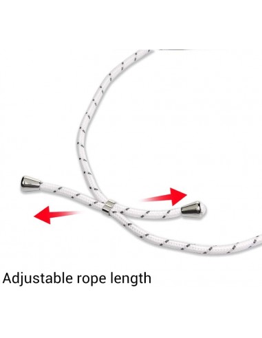 Cordón colgante universal con tarjeta para smartphone blanco líneas negras