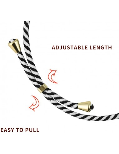 Cordón colgante universal con tarjeta para smartphone blanco y negro