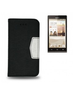 Funda libro elite cartera Huawei G6 / P6 mini negra y blanca