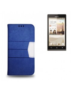 Funda libro elite cartera Huawei G6 / P6 mini azul y blanca