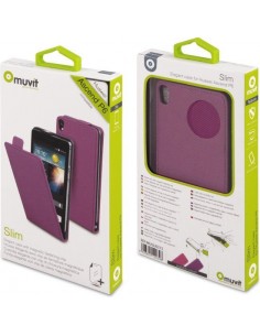 Funda tapa Huawei Ascend P6 morada + protector regalo 2