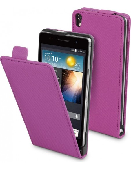 Funda tapa Huawei Ascend P6 morada + protector regalo