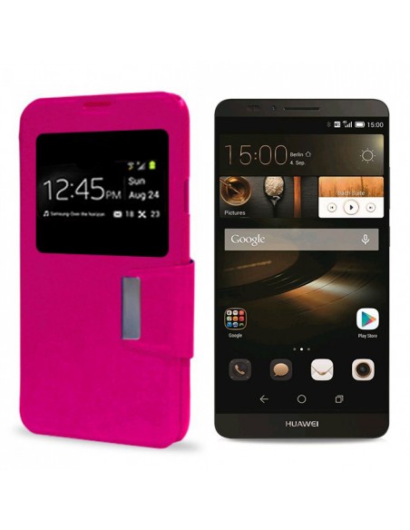 Funda libro soporte TPU Huawei Mate 7 rosa