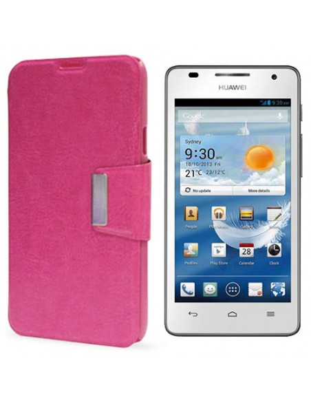 Funda libro soporte Huawei G526 rosa