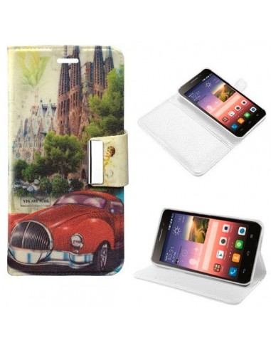 Funda libro soporte TPU Huawei G620 / G620s diseño Barcelona