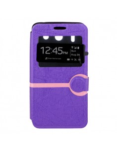 Funda libro soporte TPU Huawei G510 / Orange Daytona morada