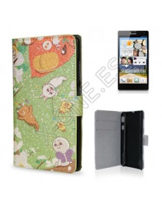 Funda libro soporte cartera Huawei G740 / Orange Yumo diseño Spring Line
