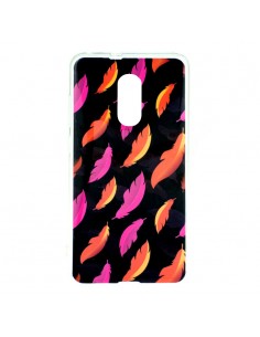 Carcasa TPU Xiaomi Redmi Note 4 / Note 4X negra diseño plumas rosas y naranjas