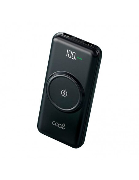 Batería externa universal Power Bank 10.000 mAh + carga inalámbrica Qi (4 conexiones) negra