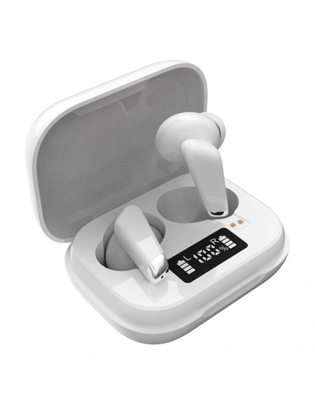 Auriculares Bluetooth estéreo Dual Pod Earbuds COOL URBAN LCD blancos