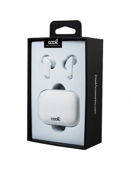 Auriculares Bluetooth estéreo Dual Pod Earbuds COOL URBAN LCD blancos