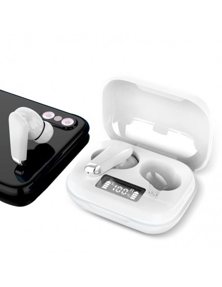 Auriculares Bluetooth estéreo Dual Pod Earbuds COOL URBAN LCD blancos