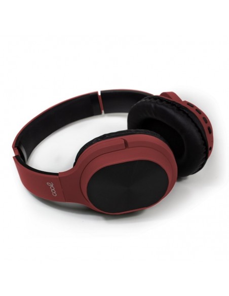 Auriculares cascos Bluetooth estéreo COOL Oxford rojos granate