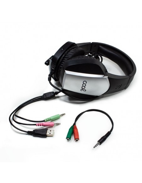 Auriculares estéreo PC / PS4 / PS5 / Xbox Gaming COOL Bremen iluminación + adaptador audio