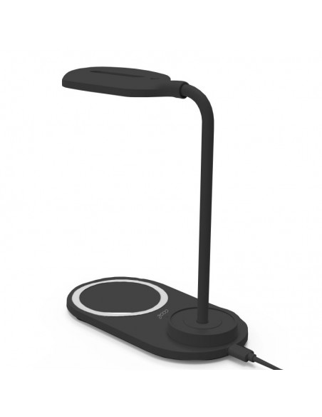 Lámpara LED + base carga inalámbrica Qi COOL negra