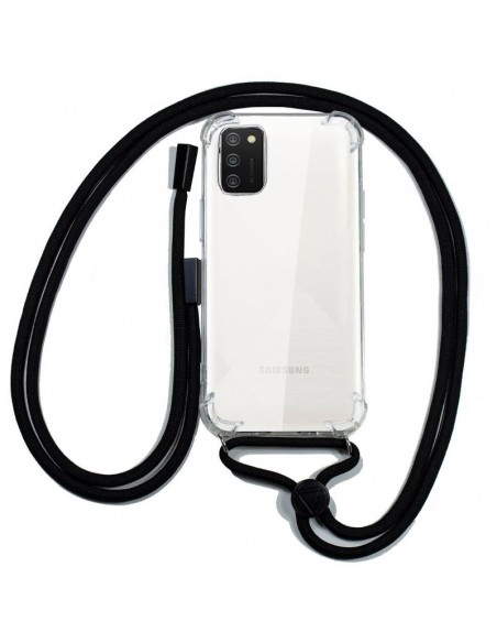 Carcasa TPU transparente Samsung A025 Galaxy A02s cordón negro