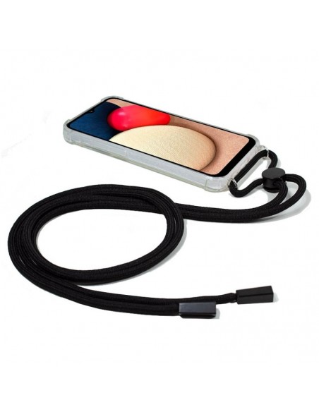 Carcasa TPU transparente Samsung A025 Galaxy A02s cordón negro